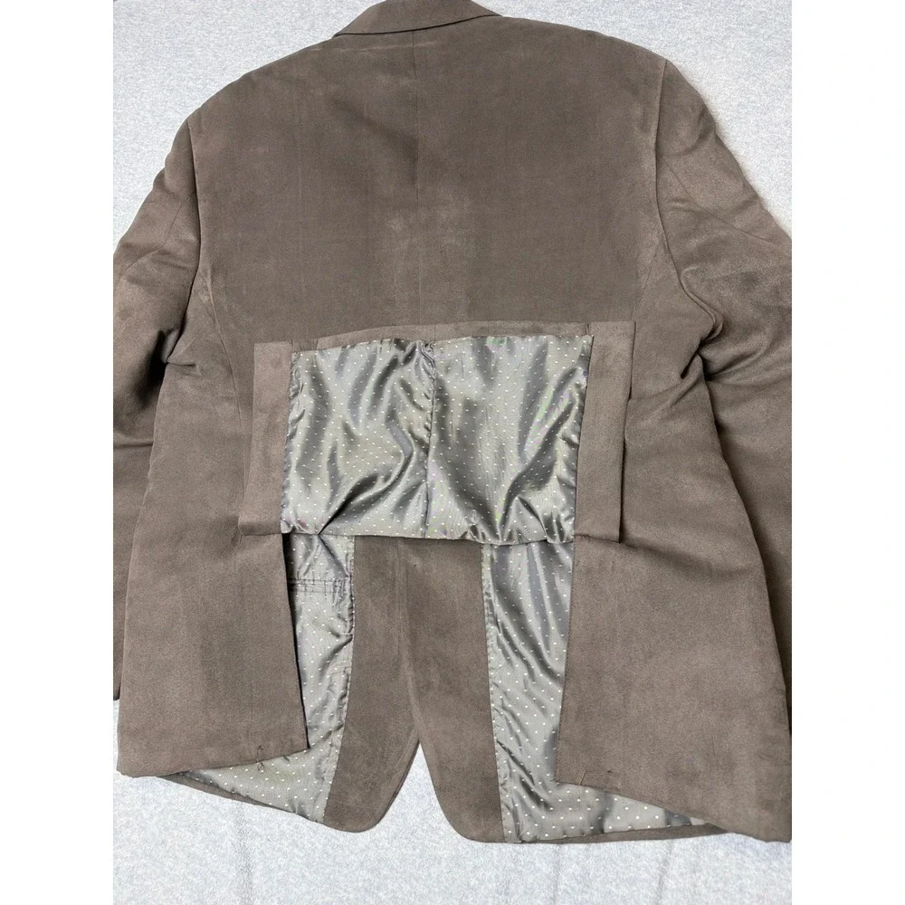 Michael Strahan Mens‎ Brown Faux Suede Two Button Blazer Sport Coat 50R RN90736